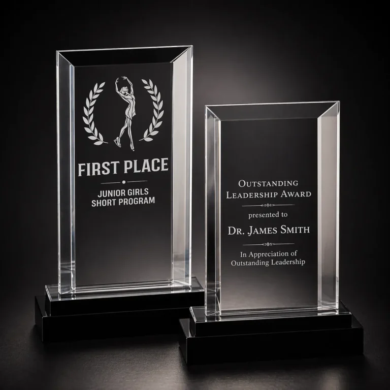 Acrylic trophies engraved