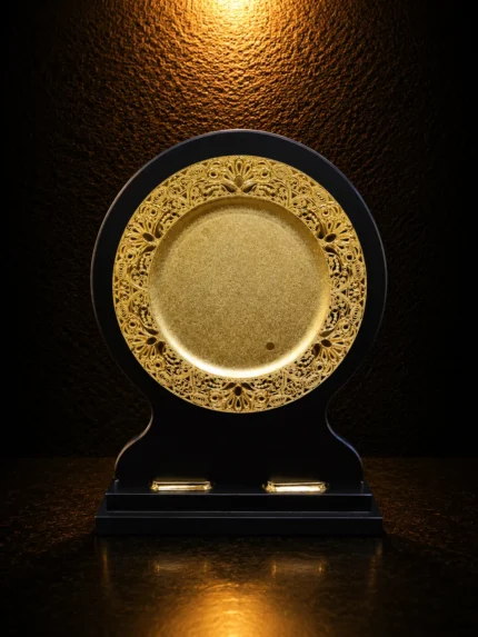 Regal Filigree Wooden Award | Ornamental Circle Recognition Trophy